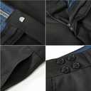 Men's Slim Fit 2 Piece Suit Double Breasted Business Wedding Prom Tuxedo Suits Blazer & Pants Set… (Black), UK 44