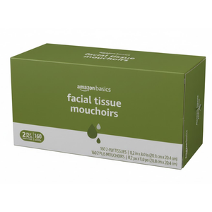 Amazon Basics 2-Ply Facial Tissue, 160 Count