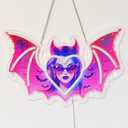 Monst Neon Sign - 15.7" x 10" Gothic Vampire LED Wall Light, Red/Blue Glow, Dimmable USB Decor - Dark Fantasy Gift for Game Room