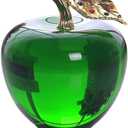 Crystal Apple Figurine Paperweight Craft Ideal Decoration 2.7 Inch Gifts for Wedding Birthday Christmas Green