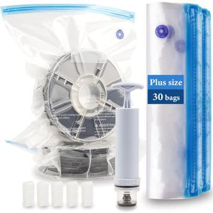 Filament Storage Bags, 30pcs Plus Size 3D Printer Filament Storage Bag, Perfect for 3D Filament Vacuum Bags (15x13 inch)