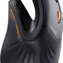 ProtoArc Ergonomic Mouse, EM11 NL Bluetooth Rechargeable Wireless Vertical Mouse, 3 Multi-Device Connectivity for Computer/PC/Laptop, 2.4GHz USB-A Optical Mice for Windows, Mac OS, Black