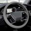 Car Steering Wheel Cover, Silicone Car Steering Wheel Protective Cover, 33-40 CM Anti-Slip Soft Comfortable Steering Wheel Cover for Women Men, Universal Accessories Fit Cars Trucks SUVs (Grey)