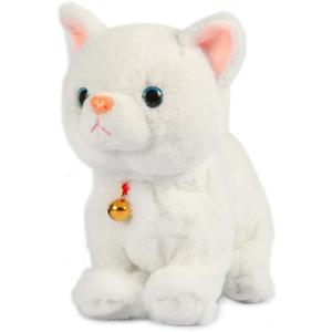 Smalody Interactive Plush Toys, Novelty Sound Control Electronic Cat Electronic Pets Robot Cat Gift for Children (White)