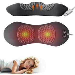 Electric Back Massager for Sciatica Pain Relief, 3-in-1 Lumbar Support Device with Traction & Heat, Soothing Spine Massager for Lower Back Pain Relief, Neck and Back Massage Pillow