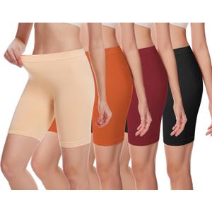 Angelhood Women's Cotton Boy Shorts Underwear Anti Chafing Seamless Biker Shorts High Waisted Soft Plus Boxer Briefs 4 Pack (Medium, Black Beige Burgundy Orange) Angelhood Women's Cotton Boy Shorts Underwear Anti Chafing Seamless Biker Shorts High Waisted Soft Plus Boxer Briefs 4 Pack (Medium, Black Beige Burgundy Orange)