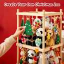 Stuffed Animal Storage and Holder - Large Size Wooden Animals Zoo Toy Organizer with Elastic Bands, Swivel Wheels and Castle Stickers, For Toddler Rooms, Playrooms, Bedrooms(58x16x16inch) (58inches)