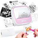 iDPRT Portable Sticker Maker Machine with 1 Roll Sticker Paper, Mini Printer Efficiently and Quickly, Thermal Printer for Study Notes, Pictures, DIY, Label, Free App with Multiple Templates, Pinkcolor