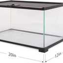 REPTI ZOO 10 Gallon Reptile Tank Glass Natural Cages Terrarium 20" x 12" x 10" Sliding Screen Top for Reptile Hamster Hedgehog Small Animals