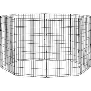 New World Folding Metal Dog Exercise Pen, Indoor/Outdoor Playpen with No Door, Provides 16 Sq Feet of Play Space, 42-Inches Tall, Black E-Coated