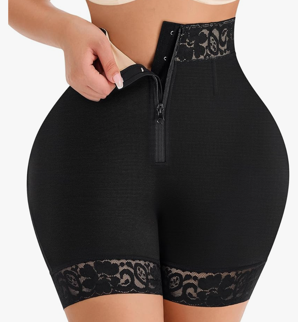 MERYOSZ Tummy Control Shapewear Shorts - Zipper Butt Lifting Panties Underwear Shapewear for Women Faja Body Shaper Girdle M