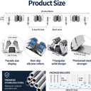 4 Racks and 5 Hooks Mop and Broom Holder Wall Mount, 304 Stainless Steel Broom Hanger Organizer for Home Kitchen Garden Laundry Garage
