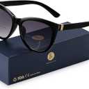 EASY READ Bifocal Reading Sunglasses for WomenFashion Sun Readers UV400 Protection(Magnification 1.75, Black)