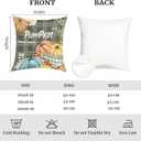 Fall Farmhouse Pumpkin Sunflowers Throw Pillow Covers 18x18 Inch Set of 4 Hello Autumn Thanksgiving Harvest Plaid Wood Grain Cushion Covers Home Decor for Couch Cushion Cases (Vase)