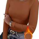 WIHOLL Long Sleeve Thermal Shirt for Women Light Fleece Tops M