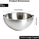 Dip Chiller Bowl 2 Pack- 70 OZ Large Capacity, Frozen Ice Stainless Steel Insulated Party Serving Bowl, Salad Pod for Parties Salsa, Guacamole, Condiments, Sauces, Keeps Food Hot or Cold