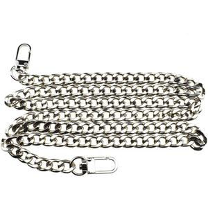 HAHIYO Purse Chain Strap 39.4 inches Bright Silver for Shoulder Cross Body Sling Purse Handbag Clutch Replacement Comfortable Flat 0.4' Wide Enough 2.4mm Extra Thick Metal 1 Pack