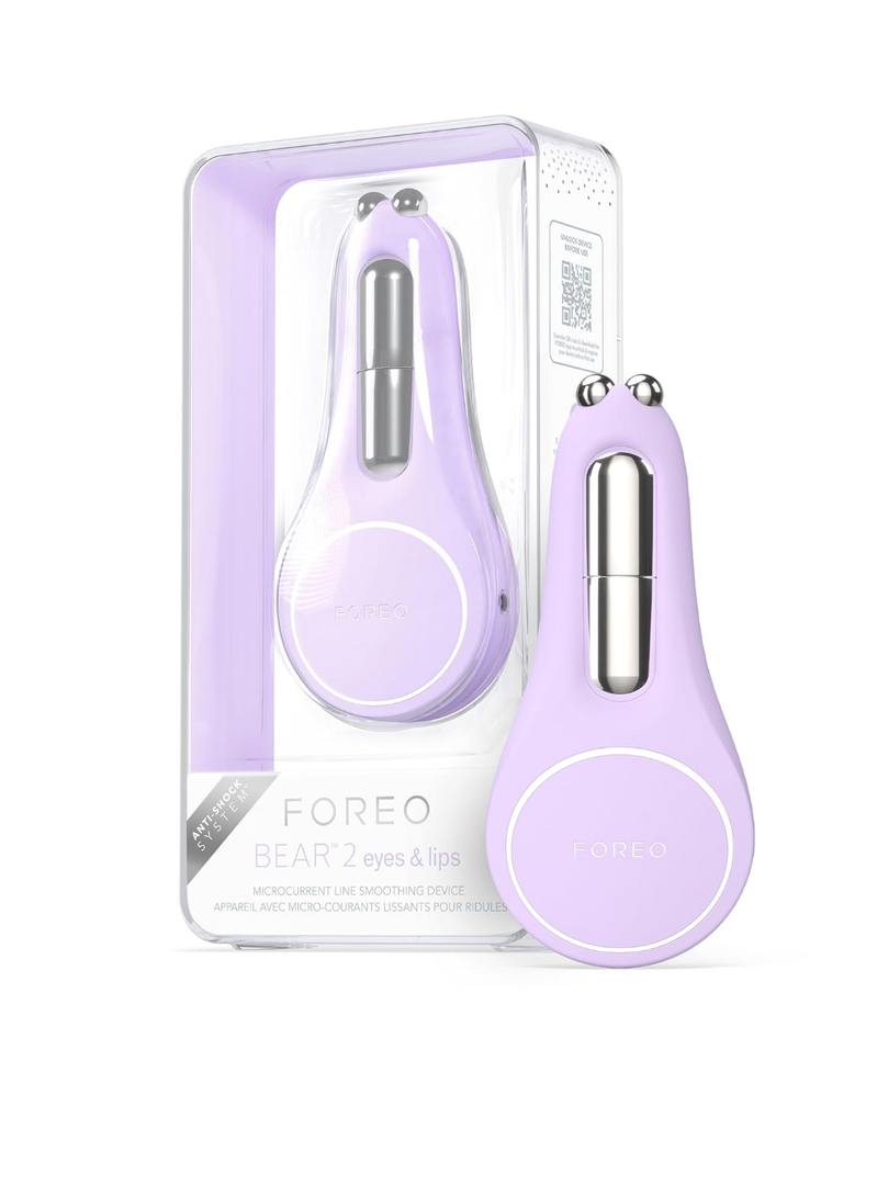 FOREO Bear 2 Eyes & Lips - Microcurrent Line Smoothing Instant Face Lift - - Eye Care Device - Brow Lift - Dark Circles Under Eye Treatment & Lip Plumper Device - Firming Beauty Products - Lavender