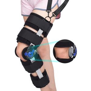 Hinged ROM Knee Brace Post Op Knee Brace Adjustable Knee Immobilizer Support with Side Leg Stabilizers