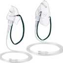 Geiserailie 2 PCS M/L Oxygen Mask with 6.6 Ft Tubing and Adjustable Elastic Strap, Adult Oxygen Mask with Tubing, Transparent Masks for Face Adult