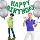 Golf Birthday Party Decorations Happy Birthday Letter Balloons Banner Men Boys Green Sport Themed Party Decoration Foil Mylar Golf Ball Balloons for Kids and Adults (Green)
