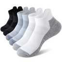 Ferriya 6 Pairs Athletic Socks, Ankle Socks with Arch Support, Thickened Cushioning Terry for Running(Mixed colors,L)