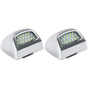 D-Lumina Chrome LED License Plate Lights Assembly Housing Compatible with 1999-2013 Chevy Silverado GMC Sierra 1500 2500 3500 HD Suburban Tahoe Cadillac Escalade EXT Yukon XL, 6000K White 2-Pieces