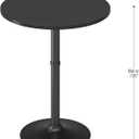 HOOBRO 2 Pcs Round Bar Table, 35" Tall Pub Table, with Non-Slip Base for Narrow Space, Bar Height Table for Kitchen, Easy to Assemble, Black BB57BTP201