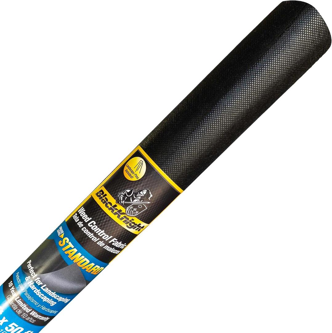 BlackKnight 3x50 Weed Barrier Landscape Fabric, Non-Woven