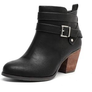 Luoika Women's Wide Width Ankle Boots, Extra Wide Mid Heel Side Zipper Booties, Size MX6
