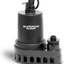 Superior Pump 91570 3300GPH Thermoplastic Submersible Utility Pump with 10-Foot Cord, 1/2 HP