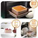 Square Cake Pan, Nonstick Deep Baking Sheet Square Baking Pan Stackable Thickened Carbon Steel Baking Sheet Dishwasher Safe For Brownie Cake Bread (Large)