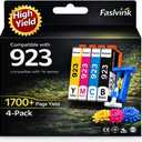 923 Ink Cartridges for HP Printers Compatible for HP 923 Ink Cartridges Works with HP OfficeJet Pro 8130e 8125e 8120e 8135e 8138e 8139e Printers (Black Cyan Magenta Yellow, 923 Ink Without Chip)