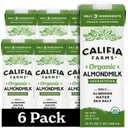 Califia Farms - Organic Unsweetened Almond Milk, 32 Oz (Pack of 6), Dairy Free, Vegan, Plant Based, Keto, Vegan, Gluten Free, Non GMO, USDA Organic (EXP 06/19/26)