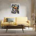 Mosaic Abstract with Moderne Blanc Frame, 22.75" x 26.75", 26.8"L x 22.8"W