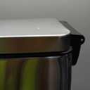 Home Zone Living 12 Gallon Slim Kitchen Trash Can with Soft Close Lid, Step Pedal, Bag Tuck Band, and Removable Liner, Stainless Steel, Silver