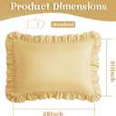 KKJIAF Ruffle Pillow Cases Standard Size Set of 2, Ruffled Pillow Covers with Envelope Closure, Wrinkle Resistant Ruffled Pillow Shams 20" x 26", Gold