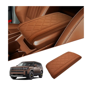 SKTU 2024 2025 2026 Santa Fe Accessories Center Console Cover Compatible with 2024 2025 2026 Hyundai Santa Fe Armrest Cover Hyundai Santa Fe 2024 2025 2026 Accessories Center Console Cushion (Brown)