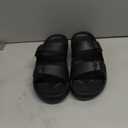 Trailvia Comfortable Footbed Sandals for Men & Women  Adjustable Buckle & Arch Support, Waterproof Summer Slides for Outdoor, Beach & Everyday Adventures (Black)