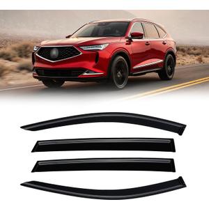 Rain Guards for Acura RDX 2019-2025, Out-Channel Window Visor Shields Vent Deflector Shade Wind Dark Smoke 2020 2021 2022 2023 2024 19 20 21 22 23 24 25, Tape-On Outside-Mount, 4PCS