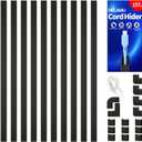 Delamu 157in Cord Covers for Wires on Wall, Cord Hider for 1 Cord, Paintable Cable Hider, Cable Management Wire Covers for Cords,W0.55 H0.4in, Black