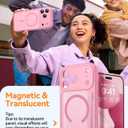 CANSHN Magnetic Compatible with iPhone 17 Pro Case, Upgraded [Full Camera Protection] [Compatible with Magsafe] [Translucent Matte] Shockproof Protective Phone Cover 6.3 Inch - Pink