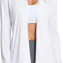 baleaf Women's Sun Protection Jacket Hoodie Clothing Lightweight Long Sleeve Sun Cover Up Shirt (White, L)