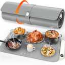 Food Warming Mat, Electric Buffet Warmer with 6 Temp & 6H Timer, Rapid Even Heating for Plates & Entrees, Roll-Up Heat Insulating Pad Protects Countertops, for Parties, Holiday Gatherings