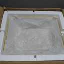 Ceramic White Vessel Sink with Faucet and Drain Combo Rectangle Vessel Sink Modern Above Counter Bathroom Sink Bowl White Body with Gold Trim