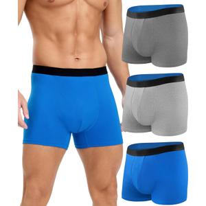 Men's Incontinence Underwear, 150 ML Absorbency Washable and Reusable Cotton Leakproof Protection Boxer Briefs 3 Pack (Multicolor, Medium)