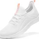ALEADER Women's Energycloud Lightweight Slip On Walking Running Shoes (9, White Peach)