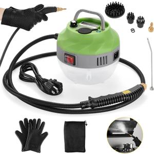 Dyna-Living Steam Cleaner 2500W Steamer for Cleaning with 1400ml Water Tank Steam Cleaner Handheld for Home Use, High-Pressure Steamer Cleaner for Car, Portable Car Steamer for Auto Detailing, Green