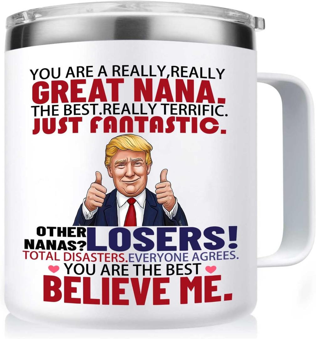 2 x Gifts for Nana -Funny Birthday Gifts from Granddaughter,Grandson,Grandkids-Best Gift for Grandma,Women on Mothers Day,Christmas-You Are a Great Nana (14 Oz Coffee Mug)