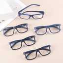 Eyekepper 5-pack Oversized Reading Glasses Square Large Frame Readers for Men and Women - Blue +1.75